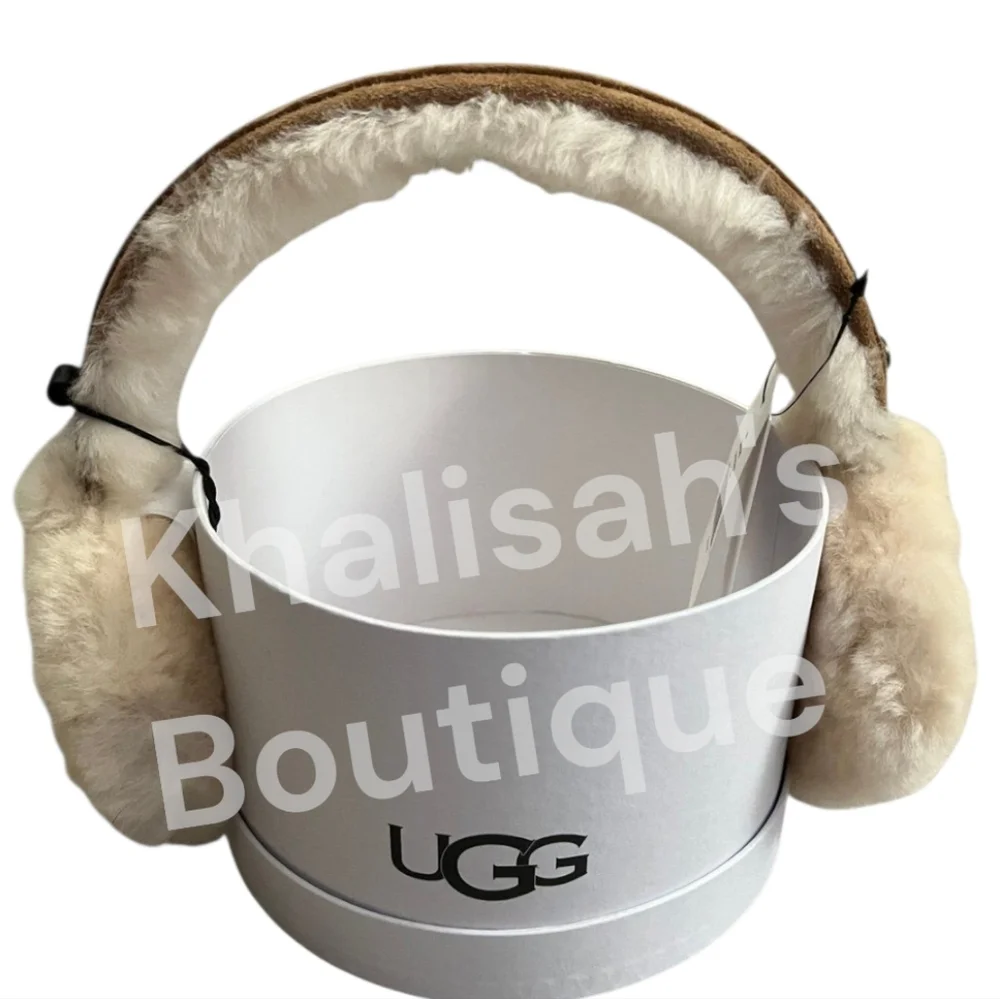 BNIB NWT UGG Women's Water Resistant Sheepskin Earmuffs with Embroidered Logo - Picture 8 of 16